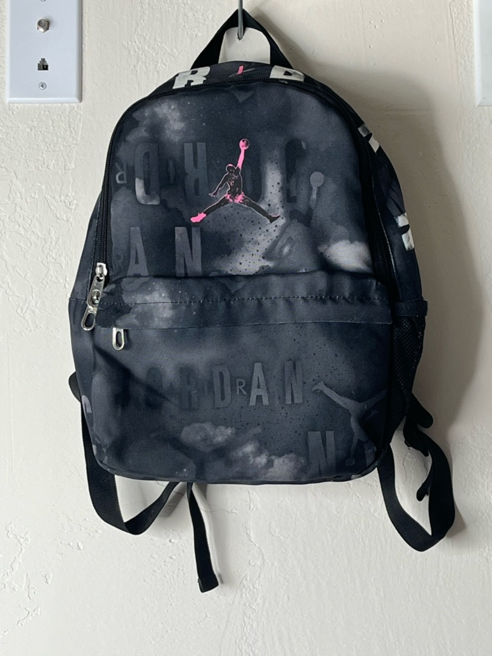 Jordan Black Backpack with Pink Jumpman Logo